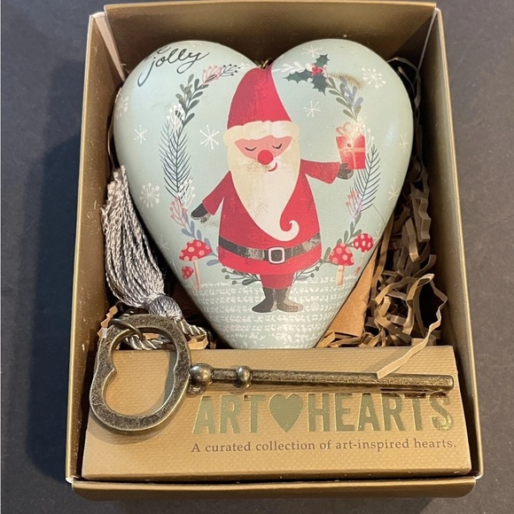 Demdaco Art Hearts Ornament Santa Key Tassel Hanging or Standing Christmas Blue - Picture 4 of 4